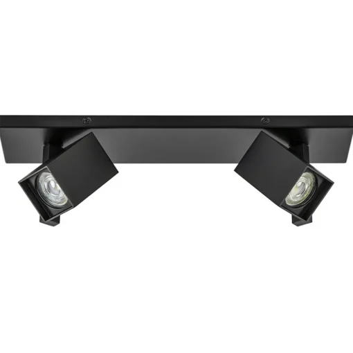 2-Lichts plafondlamp met vierkante spots mat zwart>Straluma Best