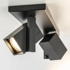 2-Lichts plafondlamp met vierkante spots mat zwart></noscript>Straluma Best