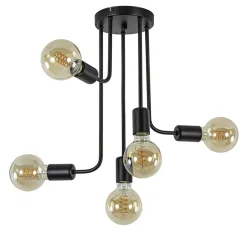 5-Lichts plafondlamp pendel mat zwart excl lichtbronnen>Straluma Hot