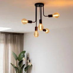 5-Lichts plafondlamp pendel mat zwart excl lichtbronnen></noscript>Straluma Hot