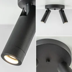 2-Lichts plafondspot mat zwart met gouden accent></noscript>Straluma Hot