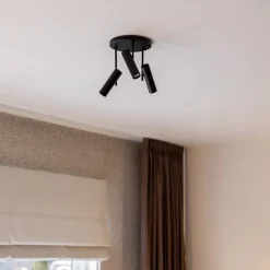 3-Lichts plafondspot rond zwart GU10 mini></noscript>Straluma Outlet