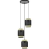 3-Lichts ronde hanglamp zwart met webbing>Straluma