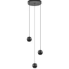 3-Lichts ronde LED hanglamp bollen zwart met goud>Straluma Outlet
