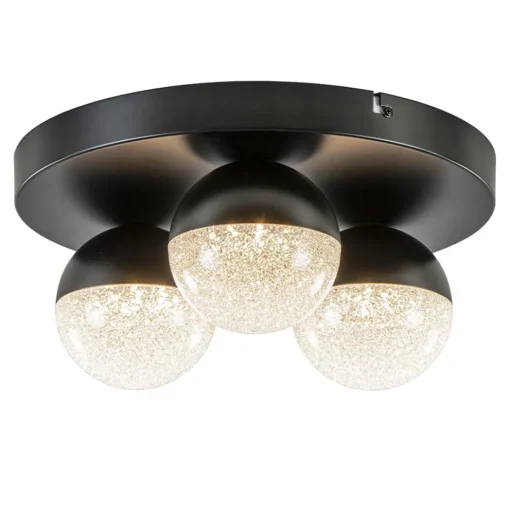3-Lichts ronde LED plafondlamp zwart 3-standen dimbaar>Straluma Discount