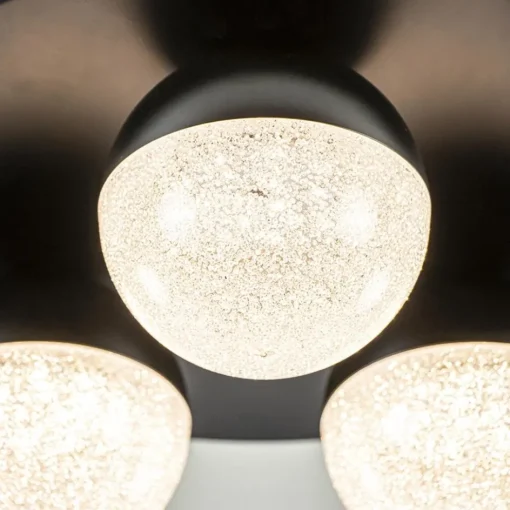 3-Lichts ronde LED plafondlamp zwart 3-standen dimbaar>Straluma Discount