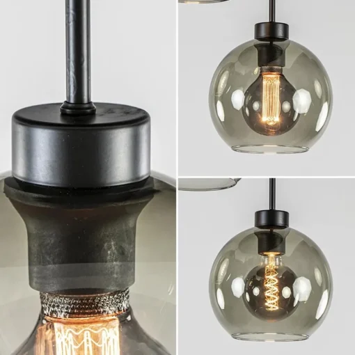 3-Lichts ronde plafondlamp met smoke glazen bollen>Straluma Sale