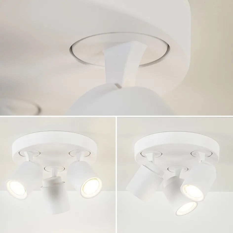 3-Lichts ronde plafondspot wit verstelbaar>Straluma Outlet