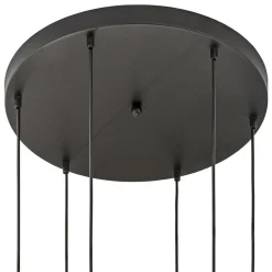 6-Lichts vide hanglamp smoke glas met reliëf></noscript>Straluma