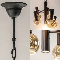 5-Lichts vide hanglamp textured black excl lichtbronnen></noscript>Straluma Online