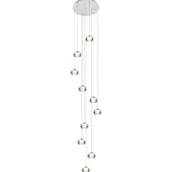10-Lichts videlamp chroom/smoke glas inclusief dimbaar LED>Straluma Sale