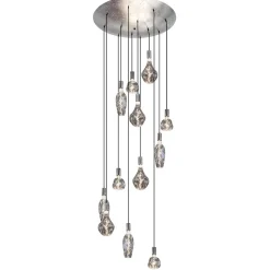 12-Lichts videlamp silverleaf met chroom excl lichtbronnen>Straluma Hot
