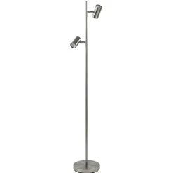 2-Lichts vloerlamp nikkel met dimbare spots>Straluma Best