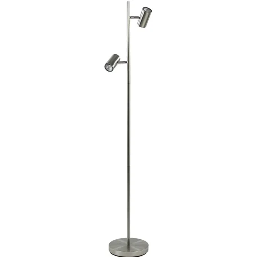 2-Lichts vloerlamp nikkel met dimbare spots>Straluma Best