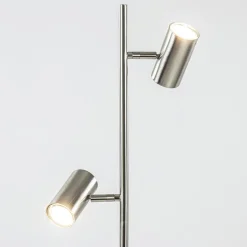 2-Lichts vloerlamp nikkel met dimbare spots></noscript>Straluma Best