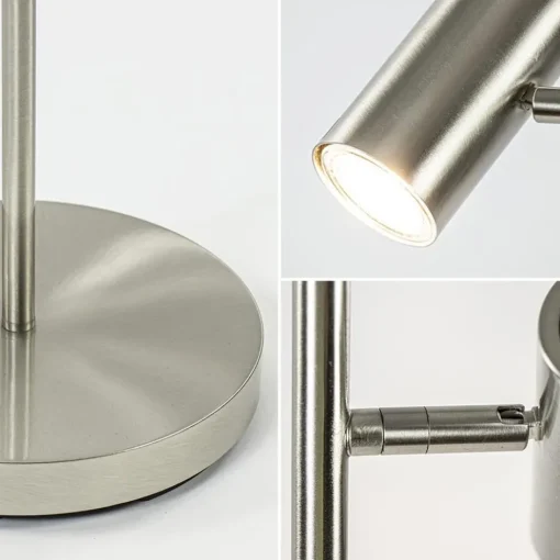 2-Lichts vloerlamp nikkel met dimbare spots>Straluma Best