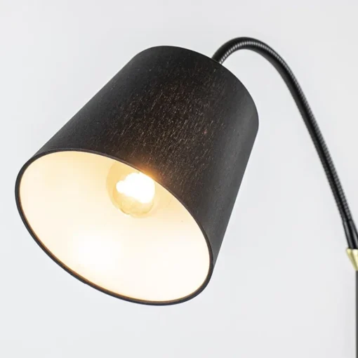 2-Lichts vloerlamp zwart/goud met flexibele armen>Straluma New