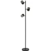 3-Lichts vloerlamp zwart/goud met dimbare spots>Straluma Hot