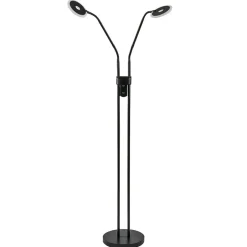 2-Lichts vloer/leeslamp zwart met dimbaar LED>Straluma Outlet