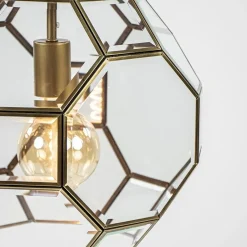 Light & Living hanglamp Lennox brons met helder glas></noscript>Straluma Discount