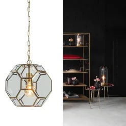 Light & Living hanglamp Lennox brons met helder glas></noscript>Straluma Discount
