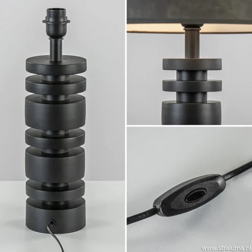 Light & Living lampvoet Desley mat zwart>Straluma Outlet