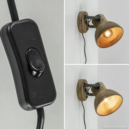 Light & Living wandlamp Ilanio hout met metaal>Straluma Online