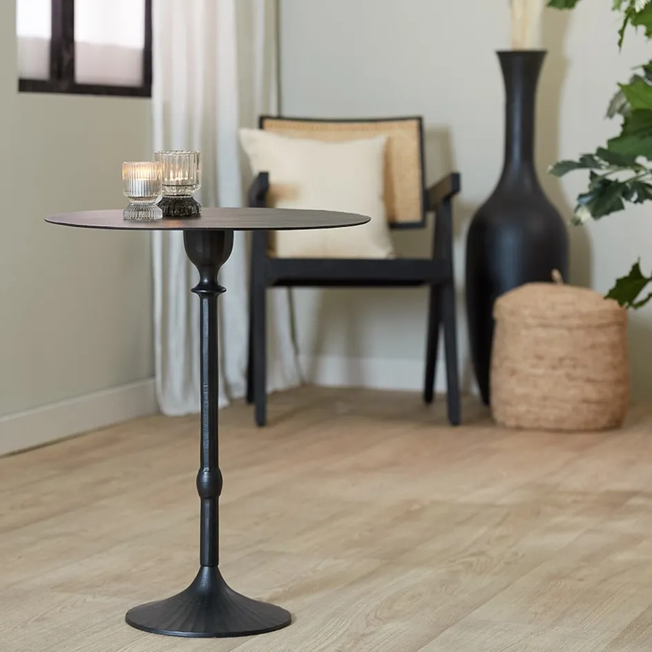 Light and Living bijzettafel Janna 50x60 cm mat zwart>Straluma New