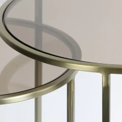 Light and Living bijzettafel Duarte set van 2 goud met bruin glas></noscript>Straluma New