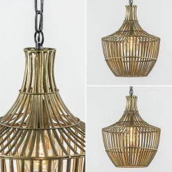 Light and Living hanglamp Stella antiek brons met zwart></noscript>Straluma