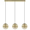 Light and Living hanglamp Medina 3L goud met amber glas>Straluma