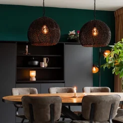 Light and Living hanglamp Sinula mat zwart 45 cm><noscript><img width=