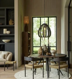 Light and Living hanglamp Barsia wood dark brown></noscript>Straluma