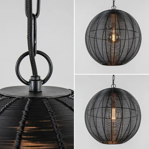 Light and Living hanglamp Amarah rond mat zwart>Straluma