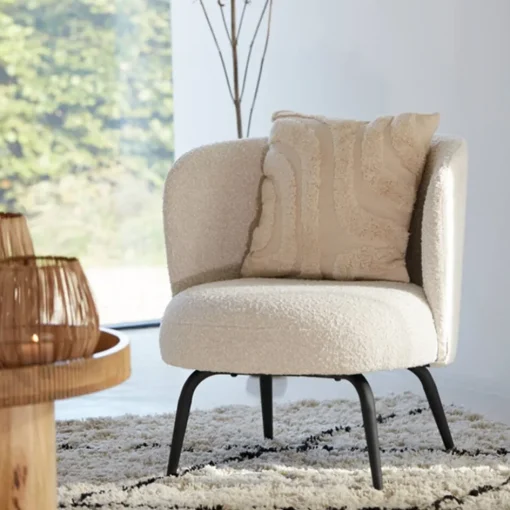 Light and Living stoel Dieyda créme met zwarte poot>Straluma Outlet