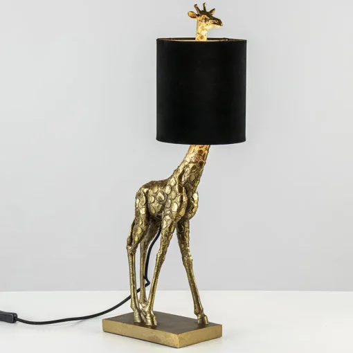 Light and Living tafellamp Giraffe klein antiek brons/velvet zwart>Straluma