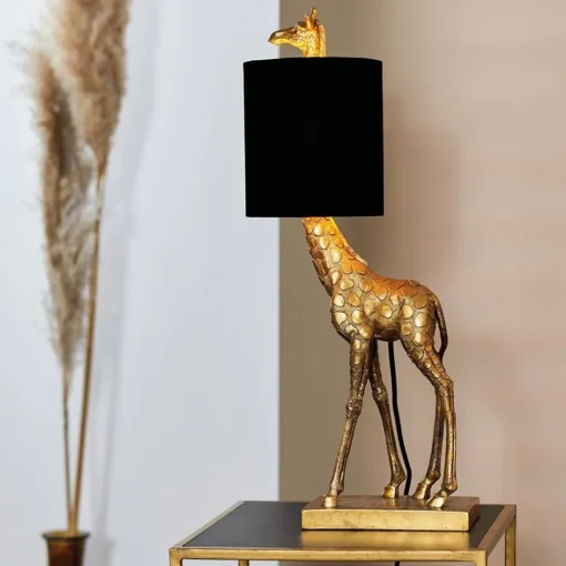 Light and Living tafellamp Giraffe klein antiek brons/velvet zwart>Straluma