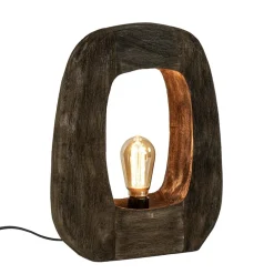Light and Living tafellamp Kelafo hout chocolade bruin>Straluma Hot