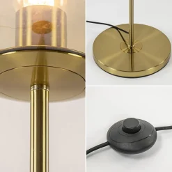 Light and Living vloerlamp Medina goud met amber glas></noscript>Straluma Clearance