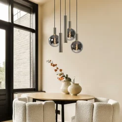 Luxe hanglamp 5-lichts rond quartz></noscript>Straluma Outlet