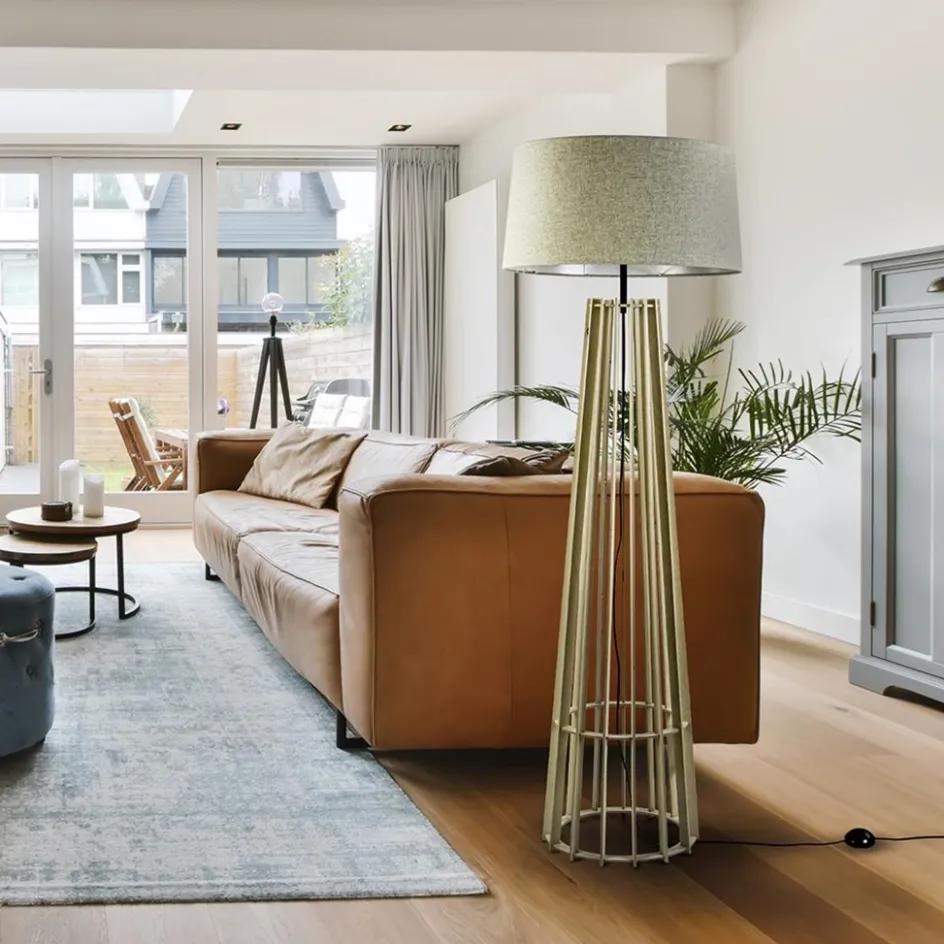 Luxe lampvoet naturel hout exclusief kap>Straluma Best