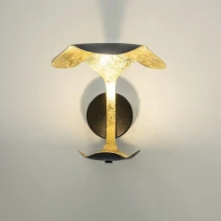 Luxe LED wandlamp zwart met goldleaf><noscript><img width=