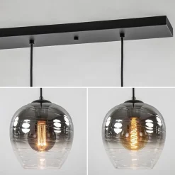 Luxe 5-lichts eettafelhanglamp smoke glas met verloop></noscript>Straluma Online