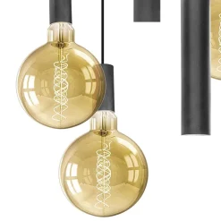 Luxe 5-lichts hanglamp mat zwart E27+GU10 rond></noscript>Straluma Online
