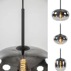 Luxe 3-lichts hanglamp rond met smoke glazen kappen></noscript>Straluma Clearance