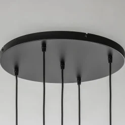 Luxe 5-lichts videlamp messing met amber glazen bollen></noscript>Straluma Clearance