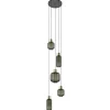 Luxe 5-lichts videlamp zwart/brass met mat zwart glas>Straluma Sale