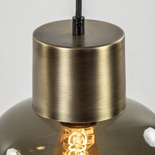 Luxe 7-lichts videlamp zwart/brons met smoke glas>Straluma Discount