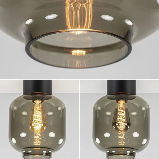 Luxe plafondlamp met zwart glas>Straluma Best