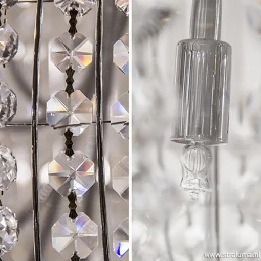Luxe ronde hanglamp kristal met chroom>Straluma Sale